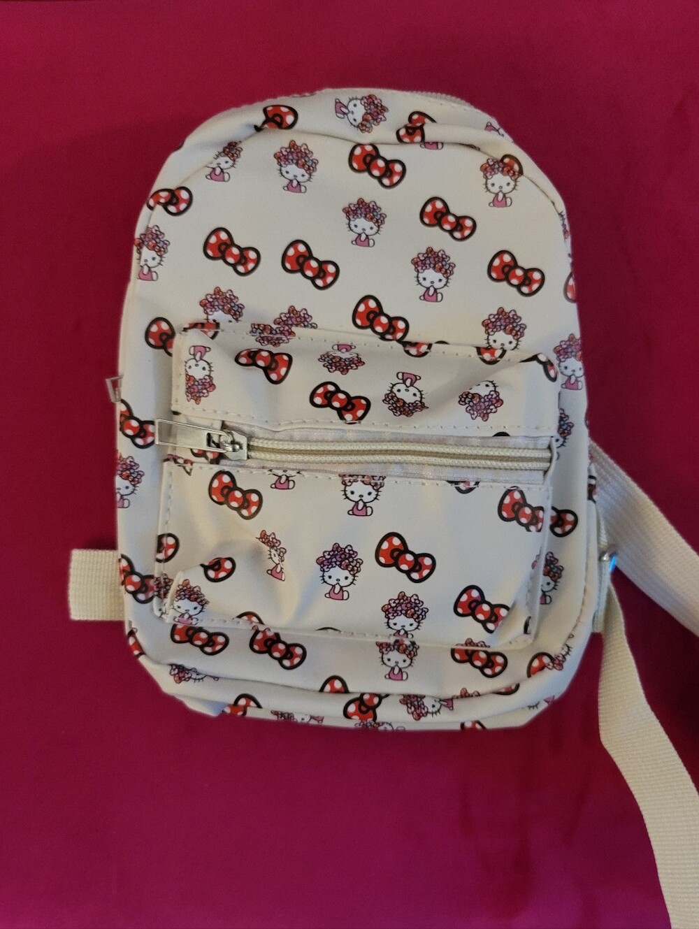Mini Backpack With Hello Kitty & Bows On It